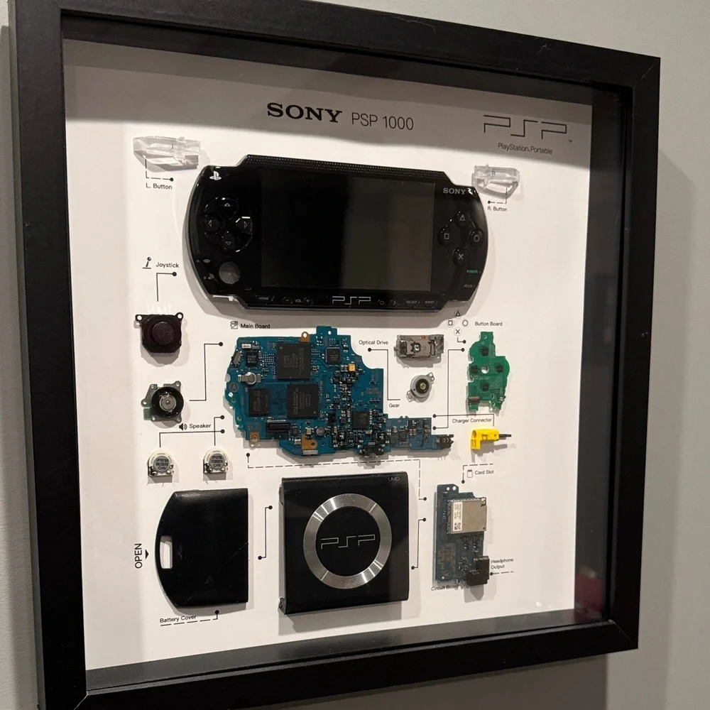 Sony PSP 1000 Component Art in Black Frame